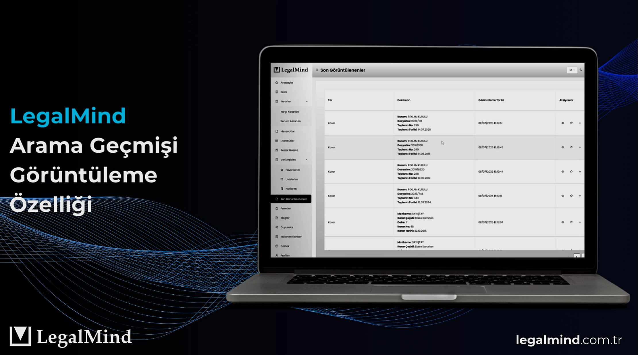 Arama Geçmişi Görüntüleme Özelliği